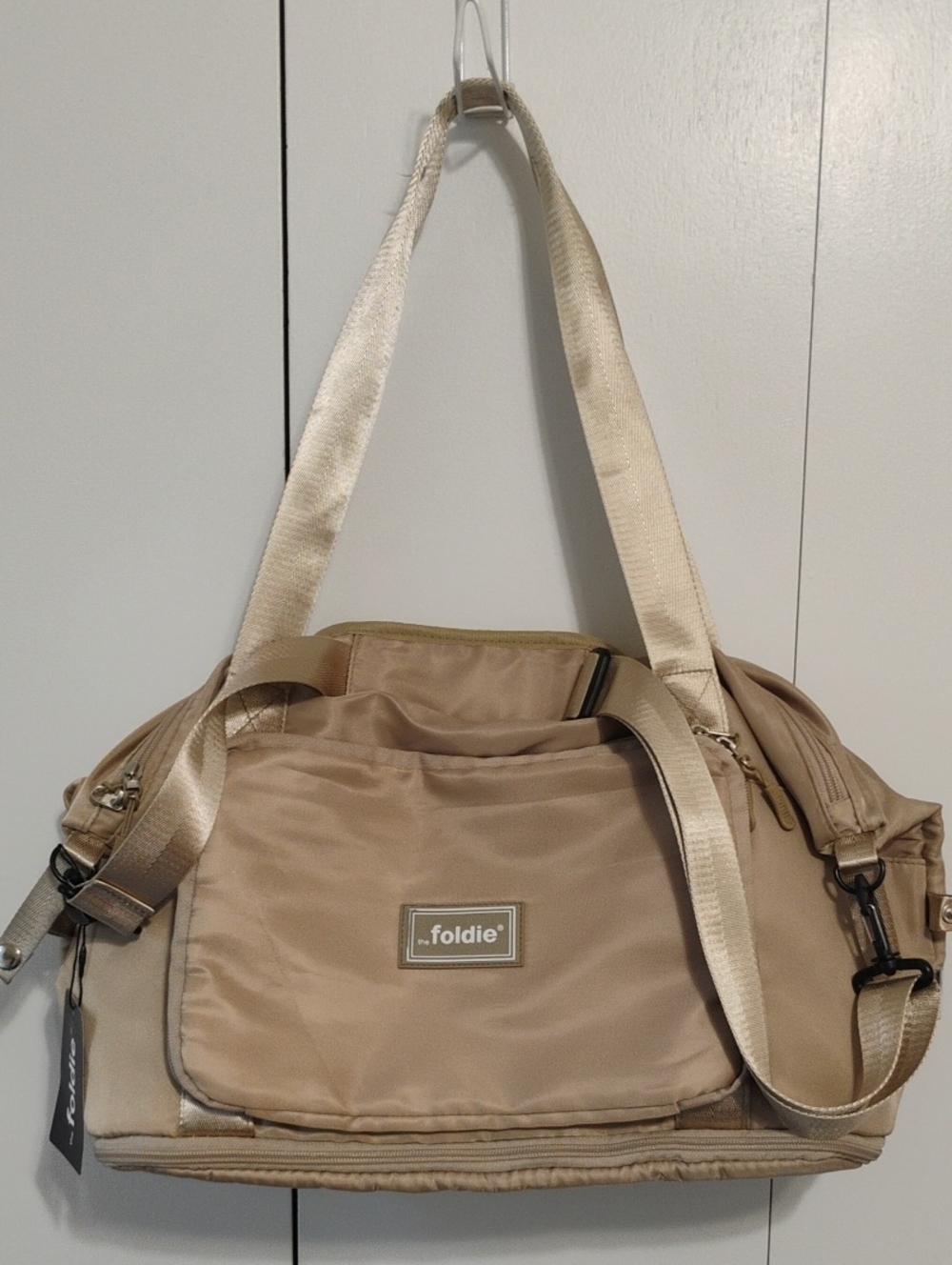 Foldie Beige Travel Duffle Bag - Lightweight Shoulder & Crossbody